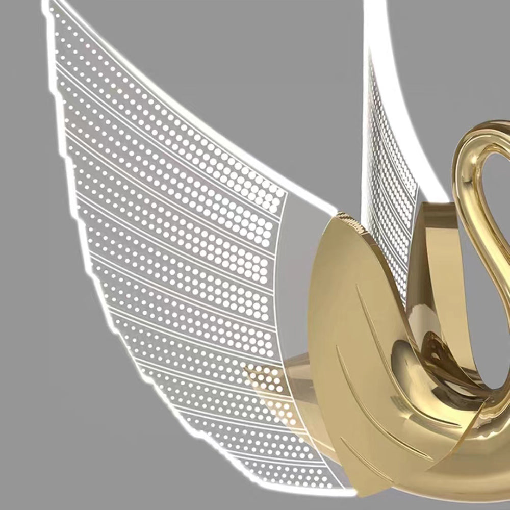 Arisha Art Deco Swan Acrylic/Metal Wall Lamp, Gold/Rose Gold - Neutralighting