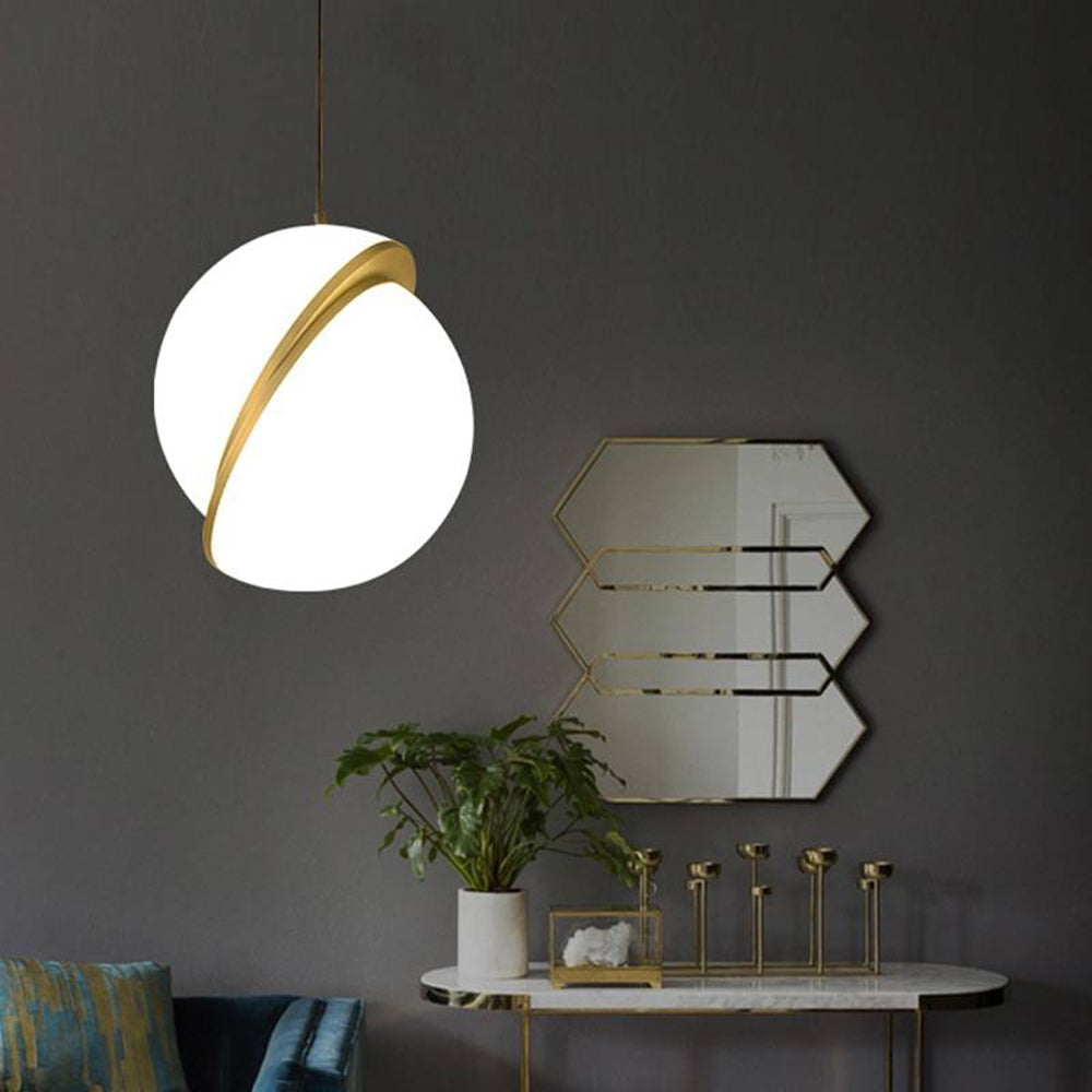 Valentina Simple Pendant Light, Gold & White - Neutralighting