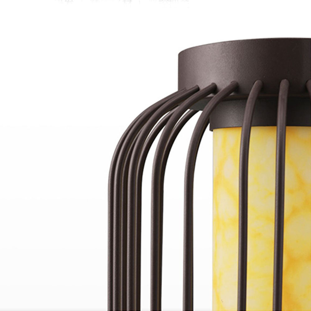 Ray Lantern Solar/Rechargeable Outdoor Floor Lamp, Brown - Neutralighting