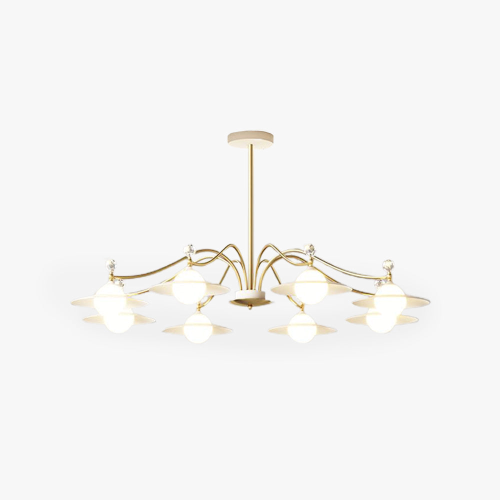 Arisha Blown Gold Chandelier, 6/8 Heads - Neutralighting