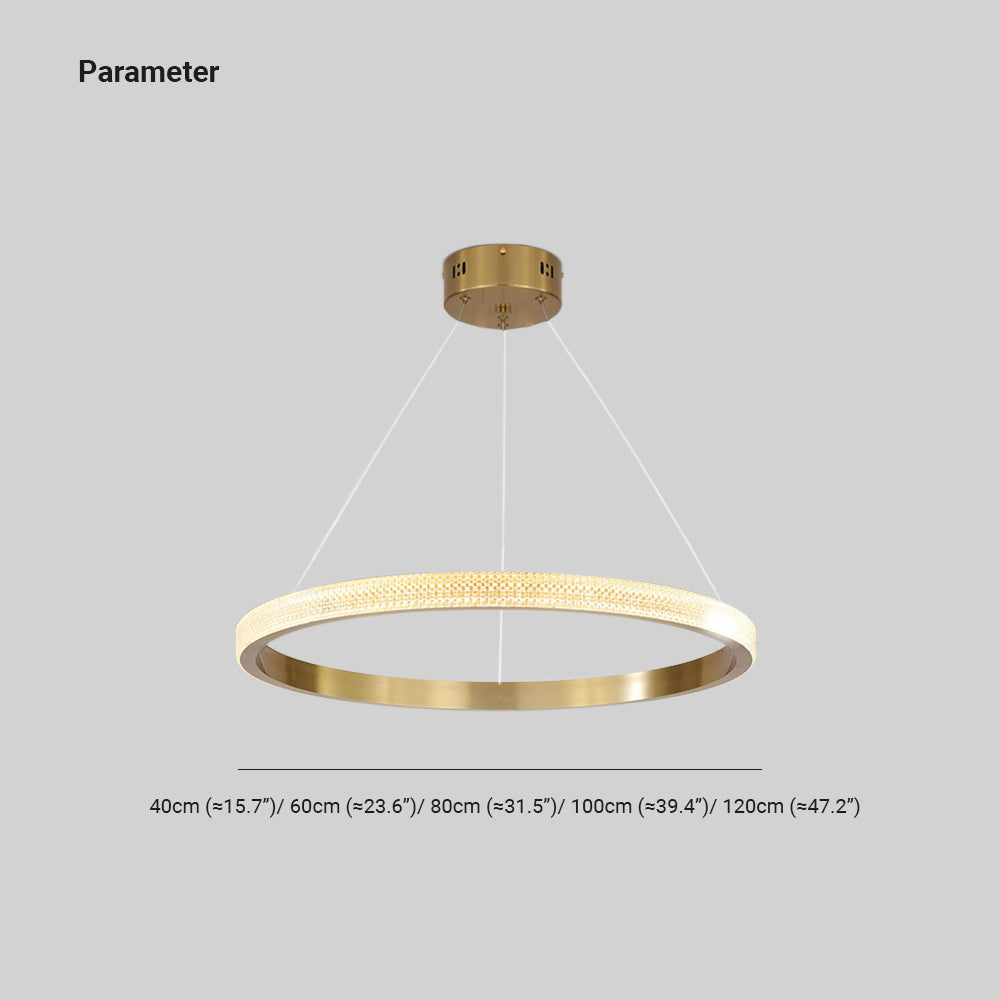 Kristy Modern Ring Metal/Arcylic LED Pendant Light, Black/Gold - Neutralighting