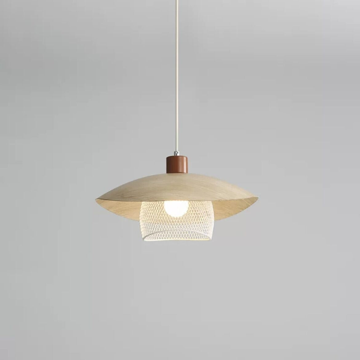 Arisha Modern LED Pendant Light Beige/Green/Wood Dining Room - Neutralighting