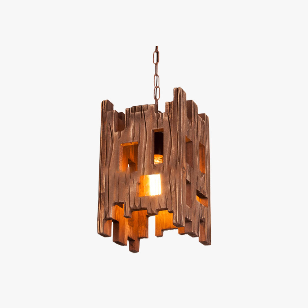 Epoch Retro Rectangular Metal & Wood Pendant Light - Neutralighting