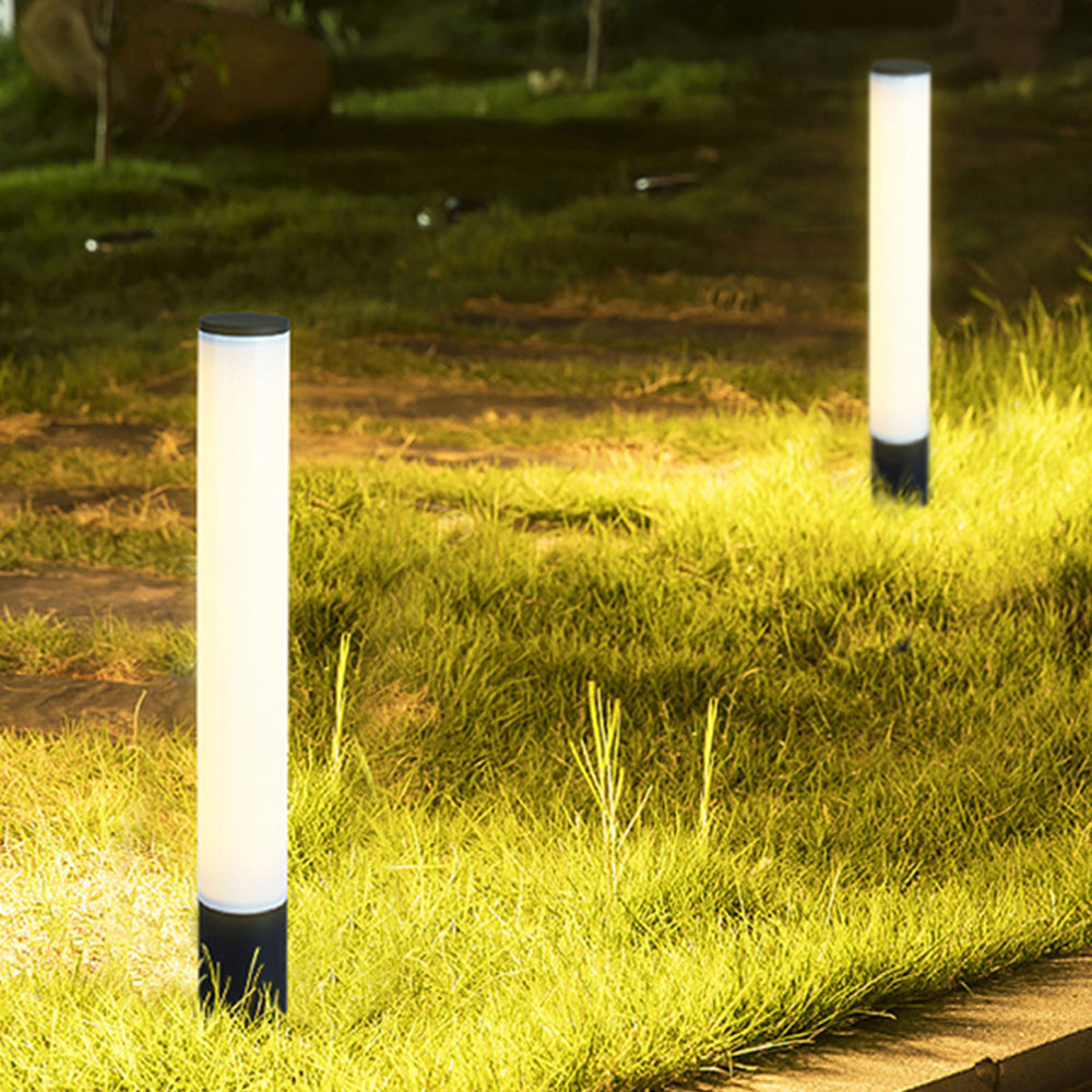 Ray Minimalist Cylindrical Acrylic Outdoor Ground Ligh, Black - Neutralighting