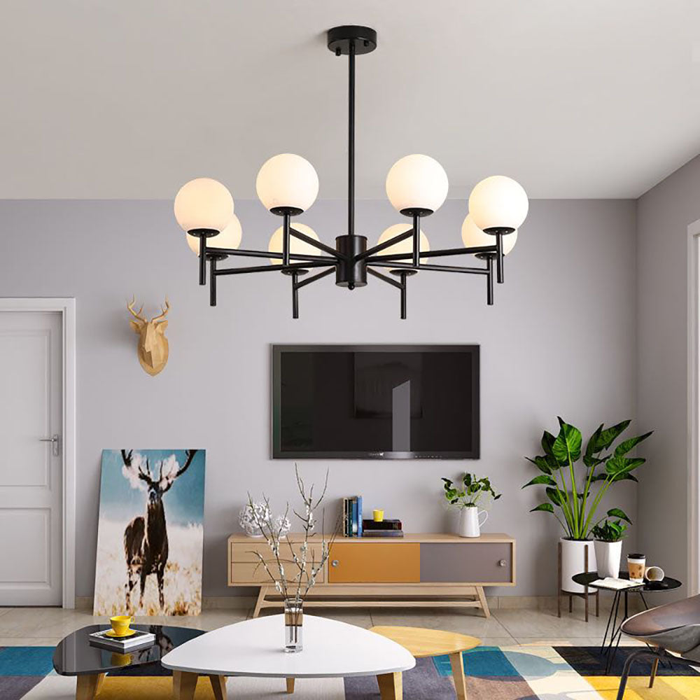 Silva Modern Globe Bubble Metal/Glass Pendant Light, Gold/Black - Neutralighting