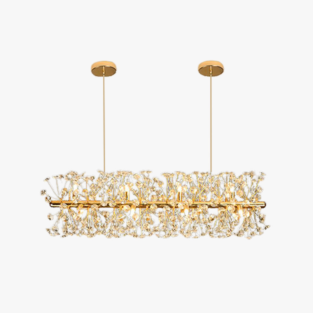 Arisha Luxury Lineal/Flower Chandelier, Gold, Metal/Crystal - Neutralighting