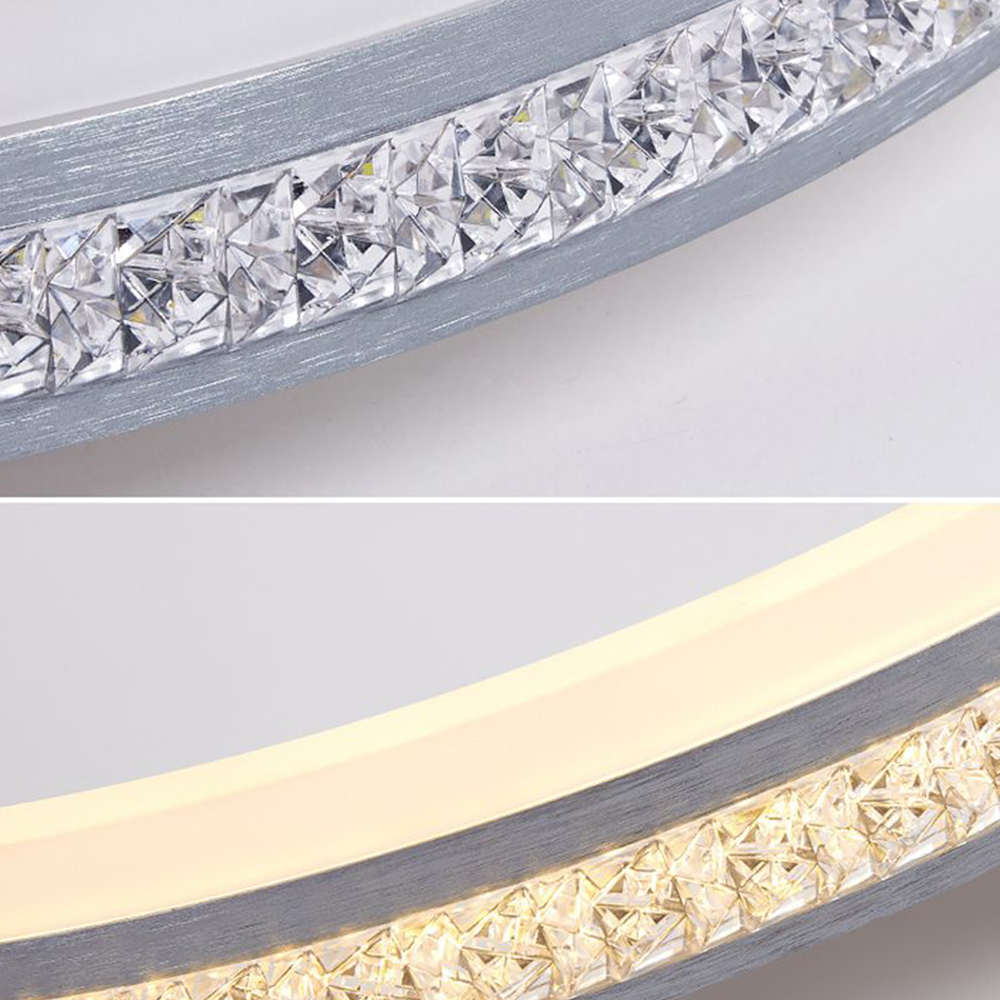 Arisha Modern Ring Metal/Acrylic Flush Mount Ceiling Lights, Silver - Neutralighting