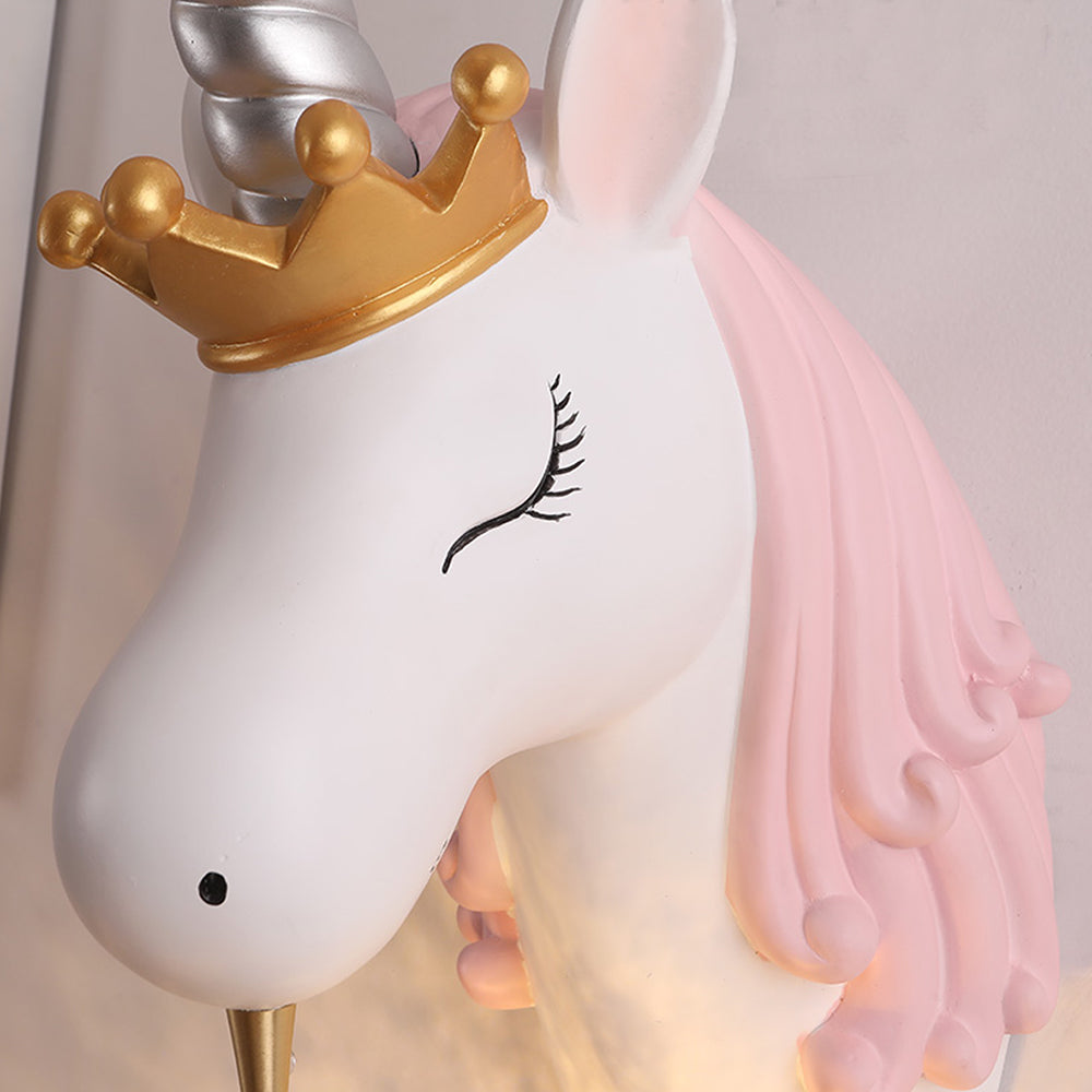 Arisha Modern Unicorn/Strawberry Art Wall Lamp, Pink/Blue - Neutralighting