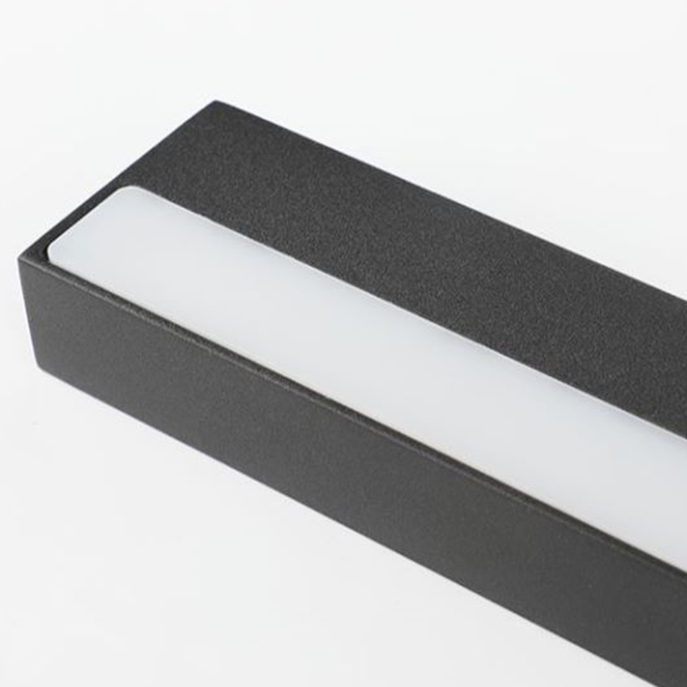 Arisha Modern Rectangular Linear Mirror Front Wall Lamp, Black - Neutralighting