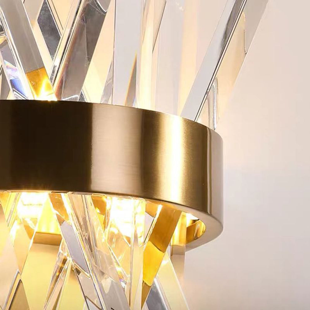 Kristy Decorative Geometric Crystal/Metal Wall Lamp, Gold - Neutralighting