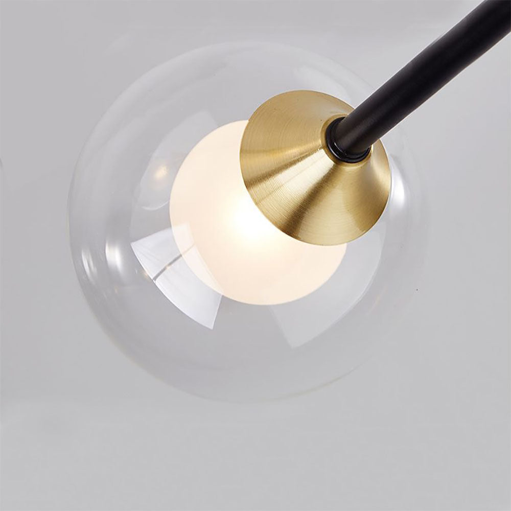 Valentina Nordic Spherical Bubble Metal/Glass Chandelier, Black/Gold - Neutralighting