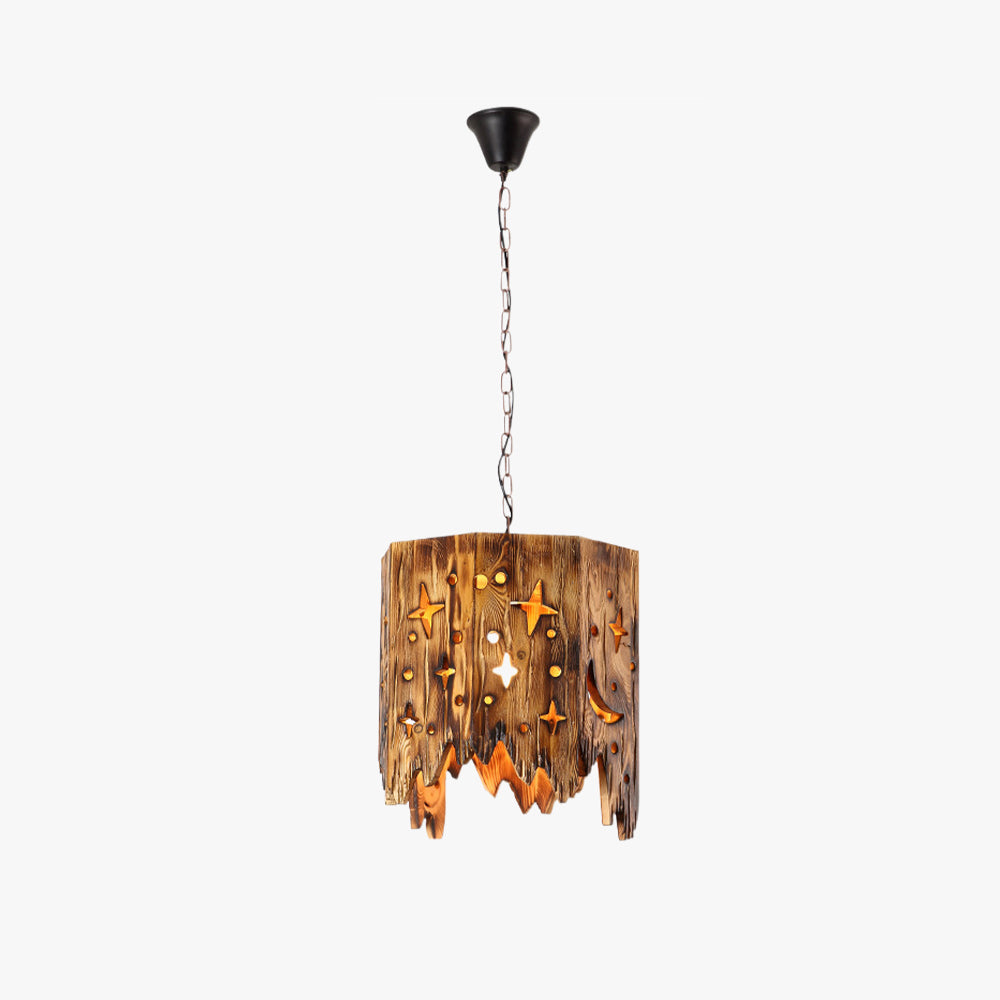 Epoch Retro Starry Metal & Wood Pendant Light - Neutralighting
