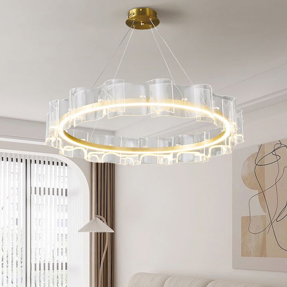 Arisha Creative Ring Metal/Arcylic Pendant Light, Gold - Neutralighting