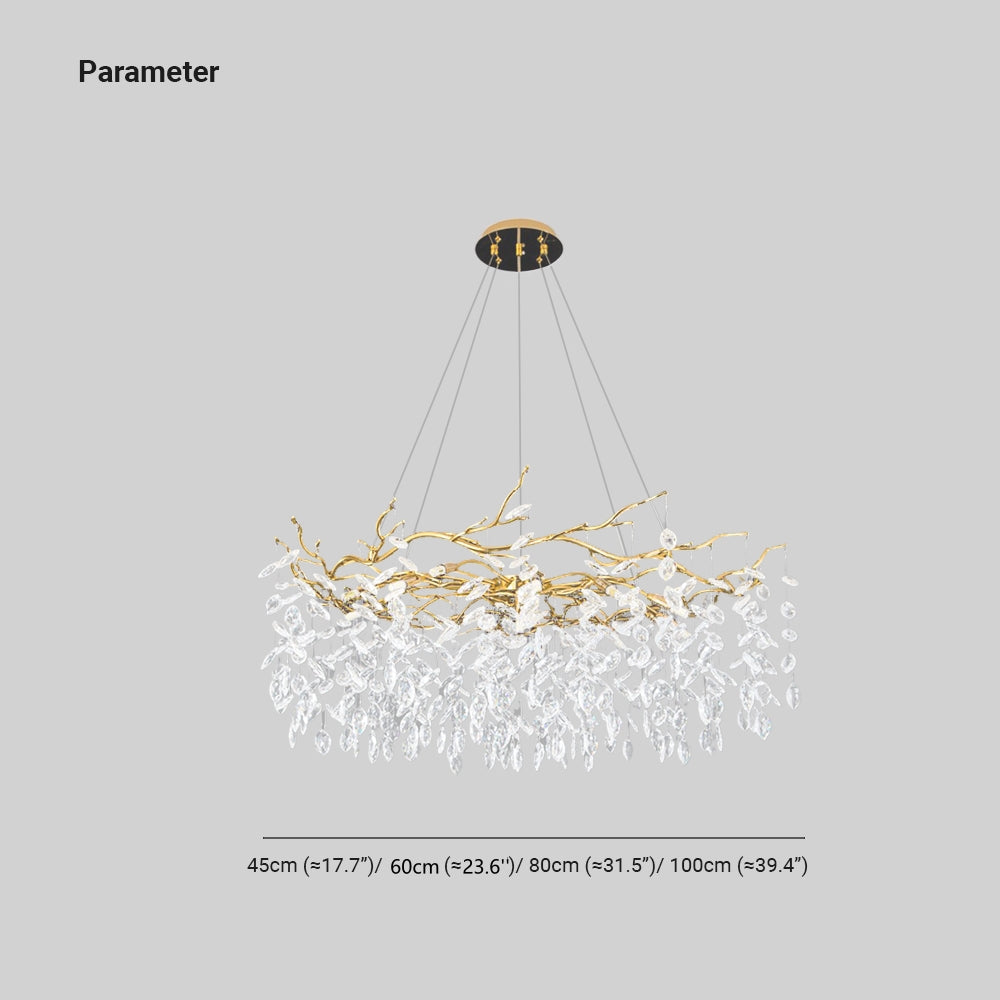 Kristy Contemporary Gold Glass Crystal Chandelier - Neutralighting