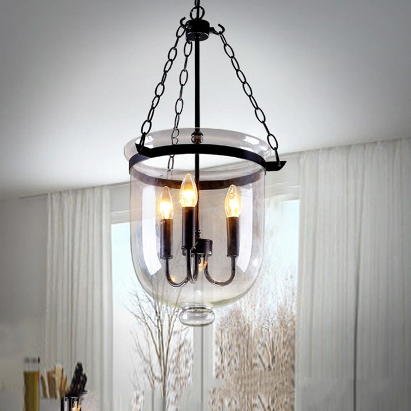 Silva Pendant Light Glass Black Industrial LED Living Room - Neutralighting