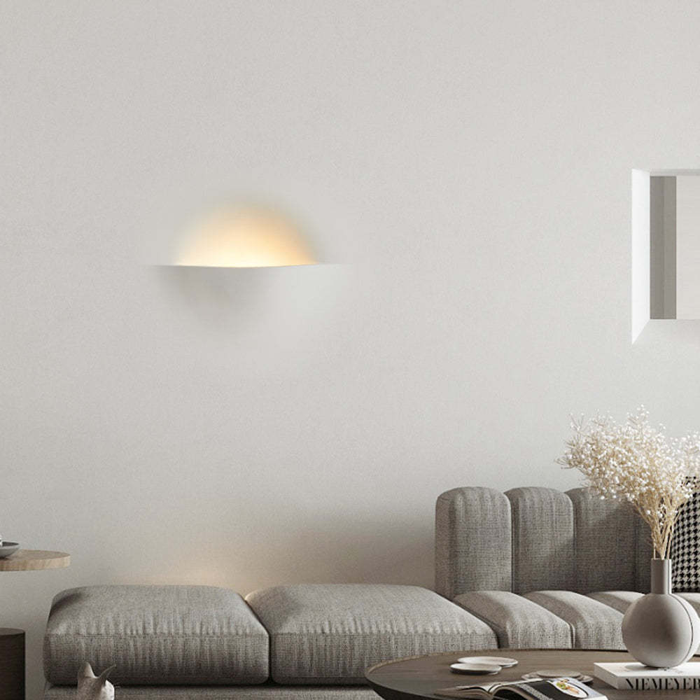 Aria Modern Recessed Metal/Plaster LED Wall Lamp, White - Neutralighting