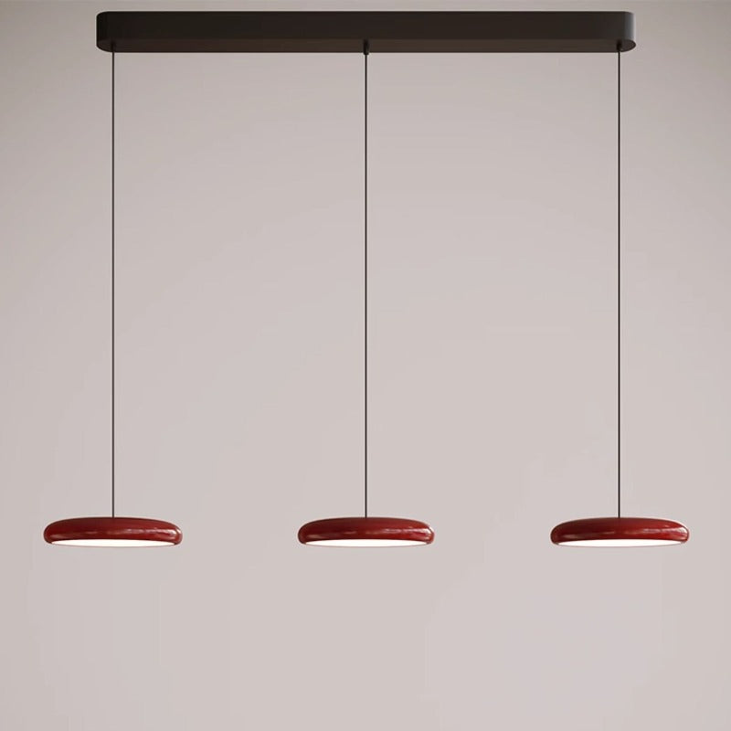 Aria Modern Minimalist Pendant Light Red Black Silver Metal Bedroom