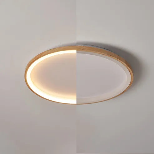 Muto Wood Inner Halo Flush Mount Ceiling Light - Neutralighting