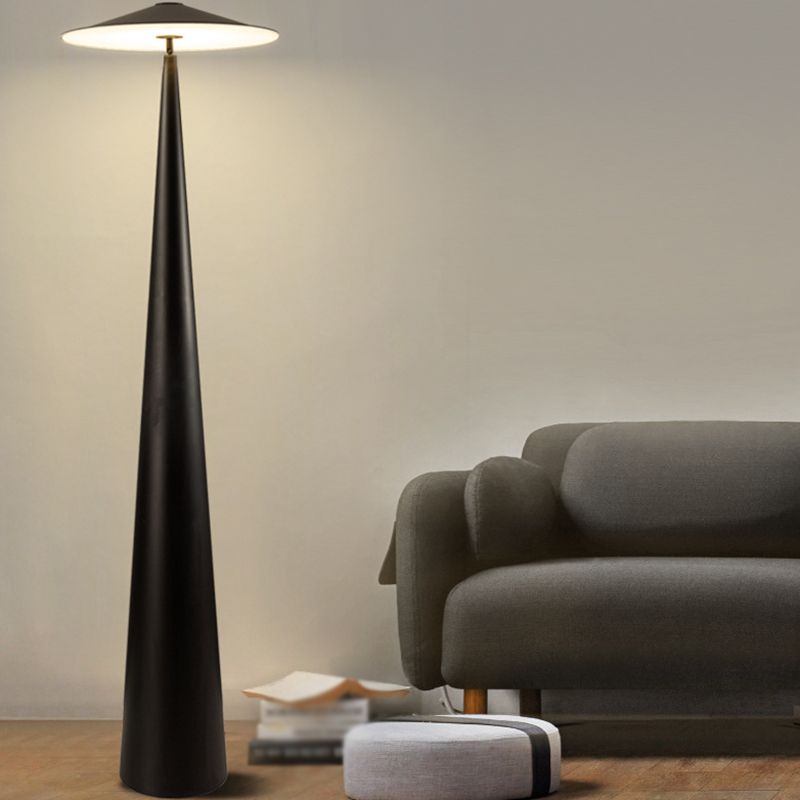 Salgado Modern Saucer Shaped Metal Floor Lamp,Black - Neutralighting