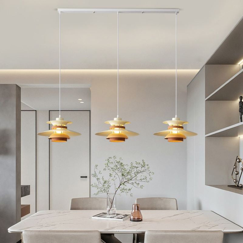 Valentina Modern Pendant Light Black/White/Wood Metal Dining Room - Neutralighting