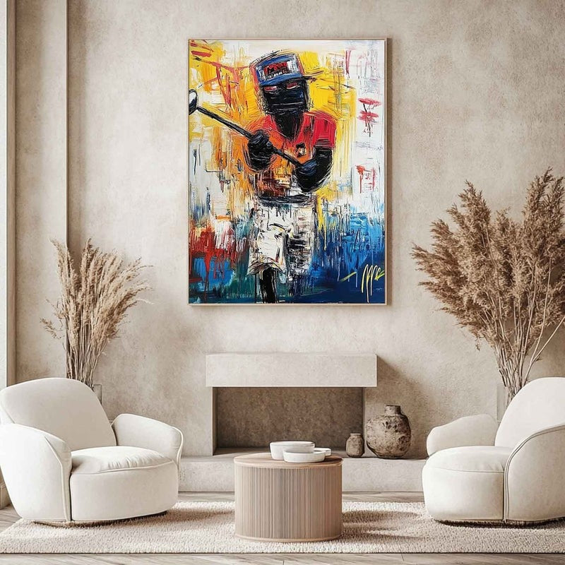 Wall Art Vertical Expressionist Golfer Painting