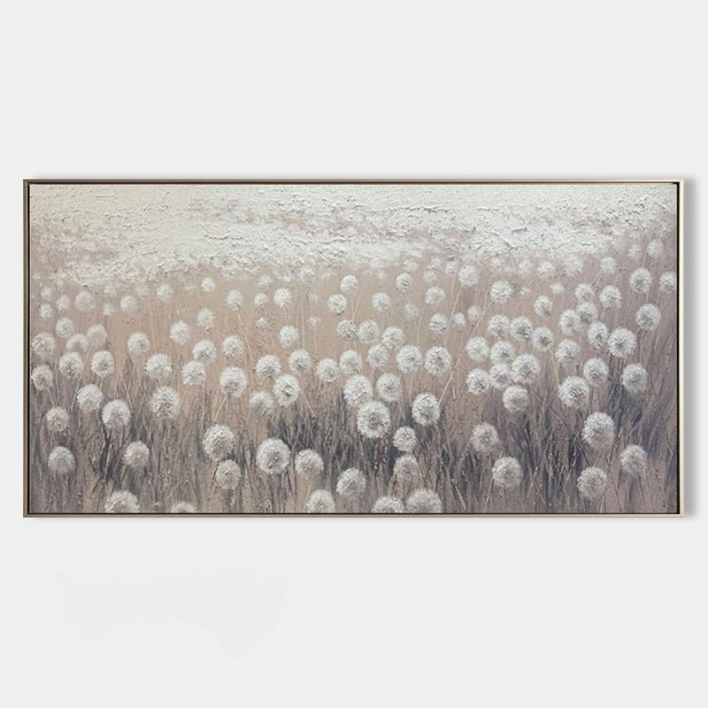 Wall Art Soft Dandelion Field Modern Wabi-Sabi