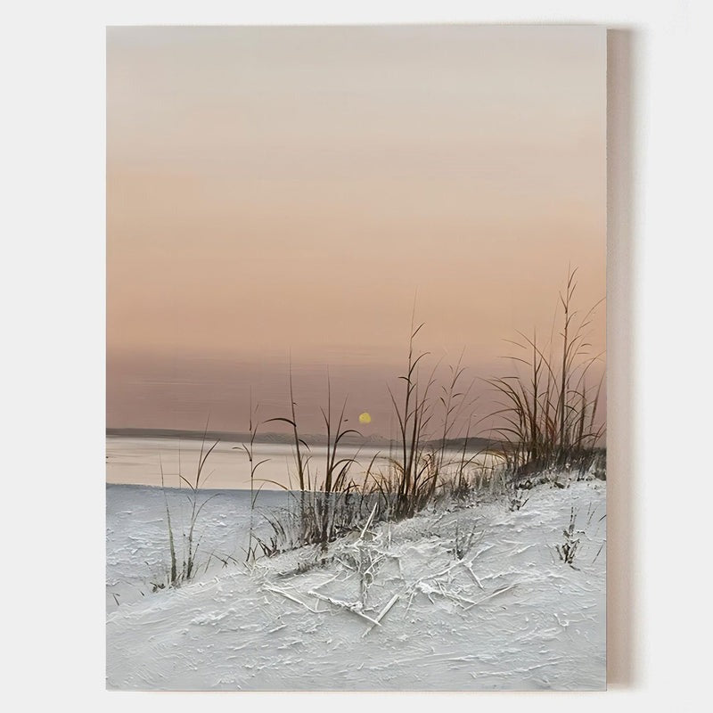 Wall Art Serene Winter Lakeside Landscape Nature