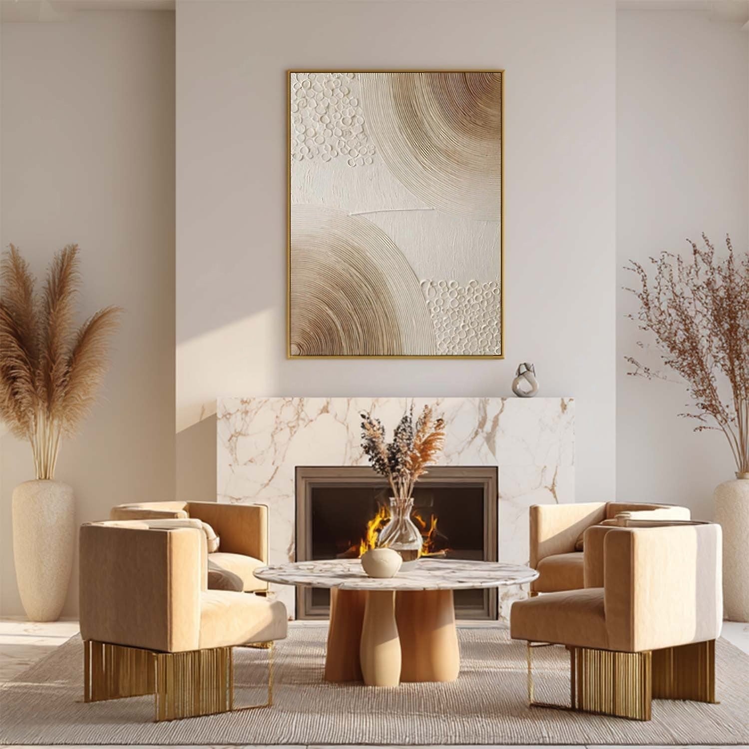 Wall Art Minimalist 3D Textured Radial Lines