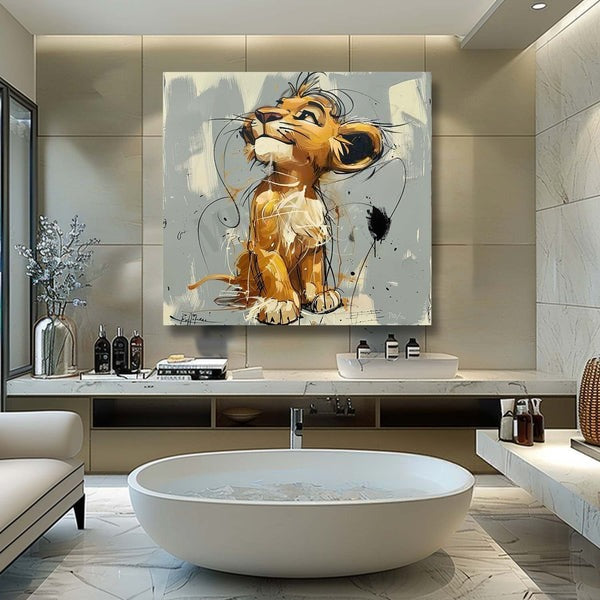Wall Art Pop Cartoon Lion Graffiti Modern Joyful