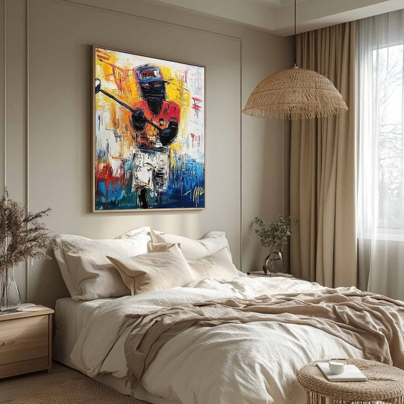 Wall Art Vertical Expressionist Golfer Painting