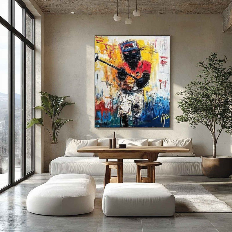 Wall Art Vertical Expressionist Golfer Painting