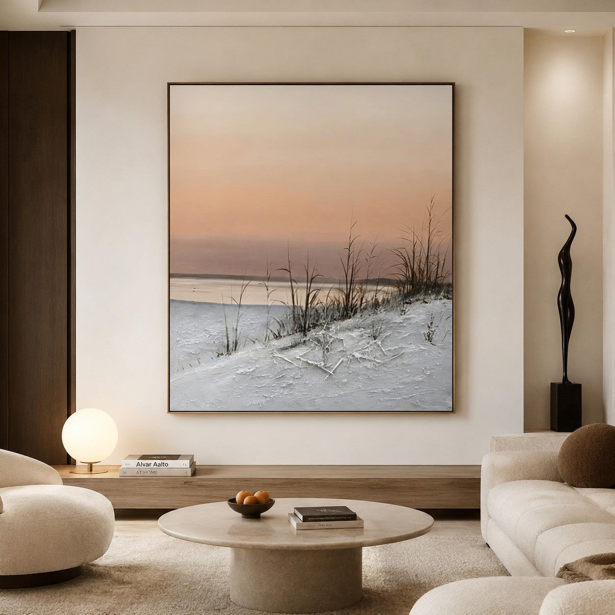 Wall Art Serene Winter Lakeside Landscape Nature