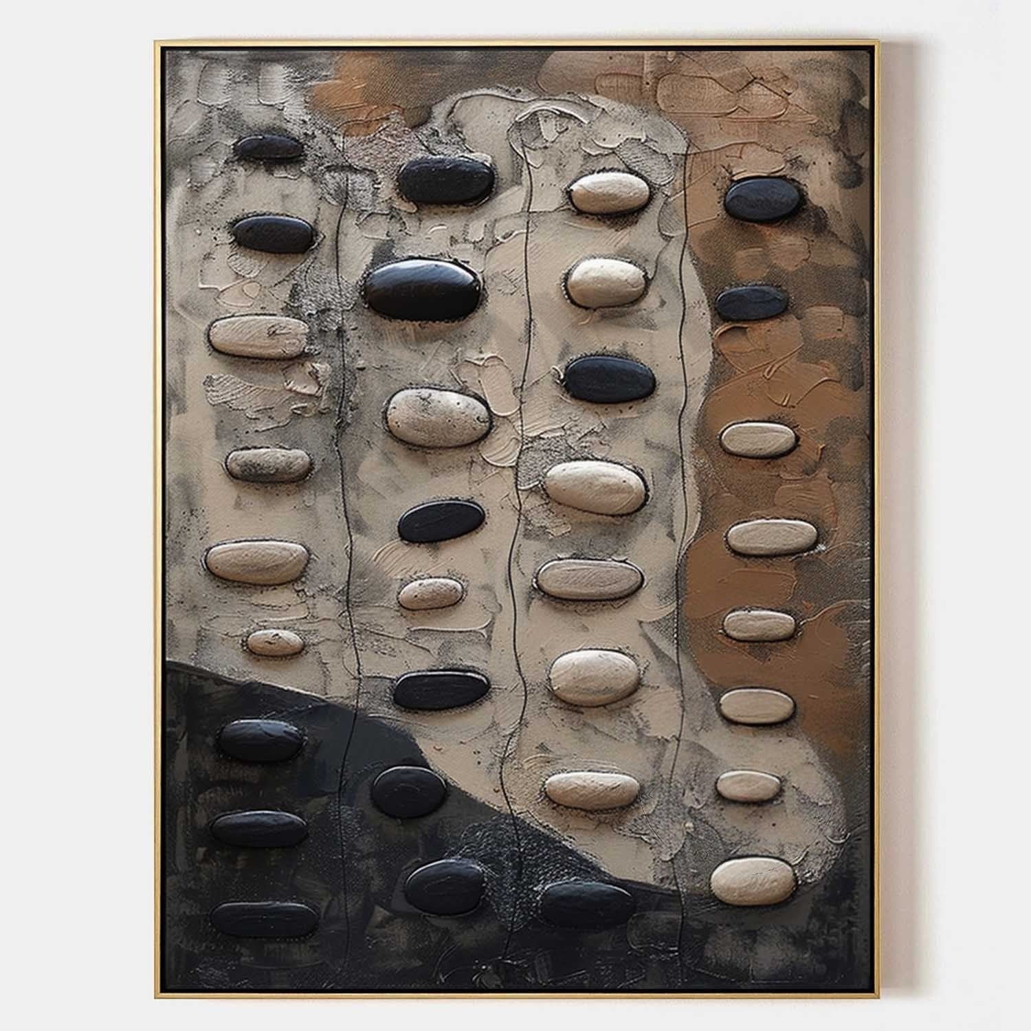 Wall Art Wabi-Sabi Relief Abstract Pebble Natural