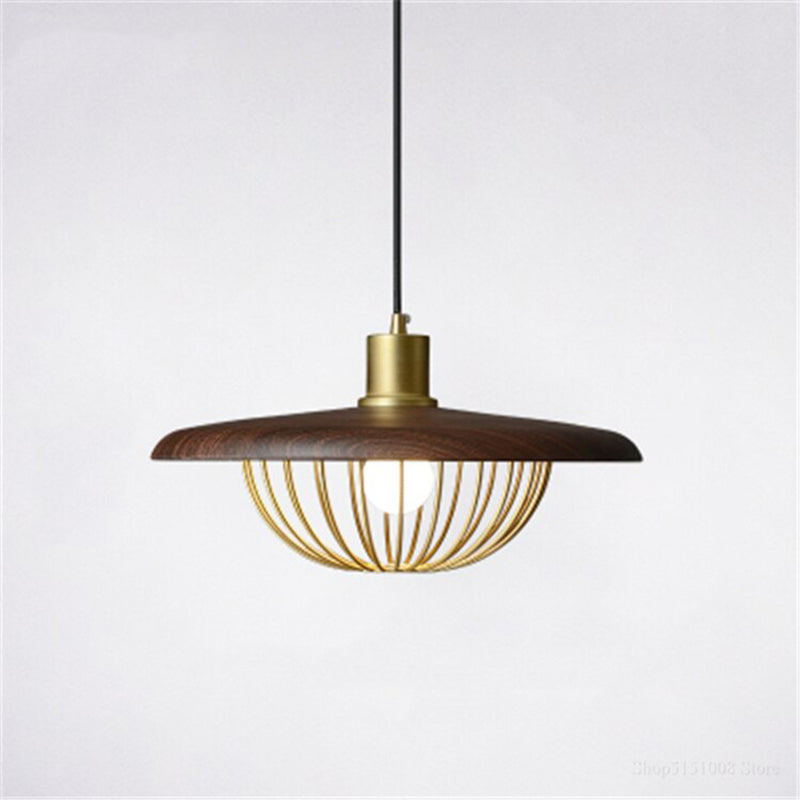 Arisha Modern Nordic Dome Pendant Light, Gold/Brown/Grey/Brown/Wood - Neutralighting