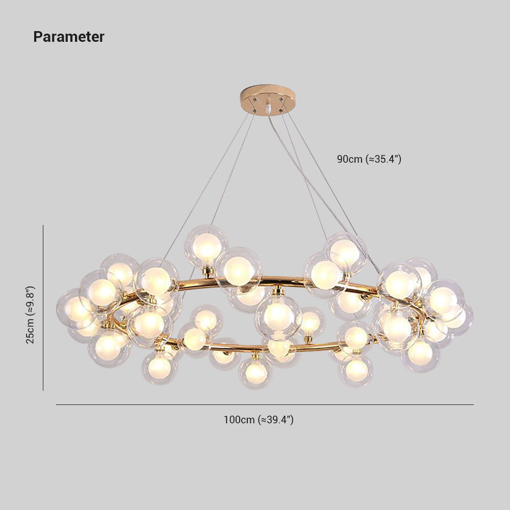 Valentina Modern Gold Bubble Pendant Light, Metal & Glass - Neutralighting
