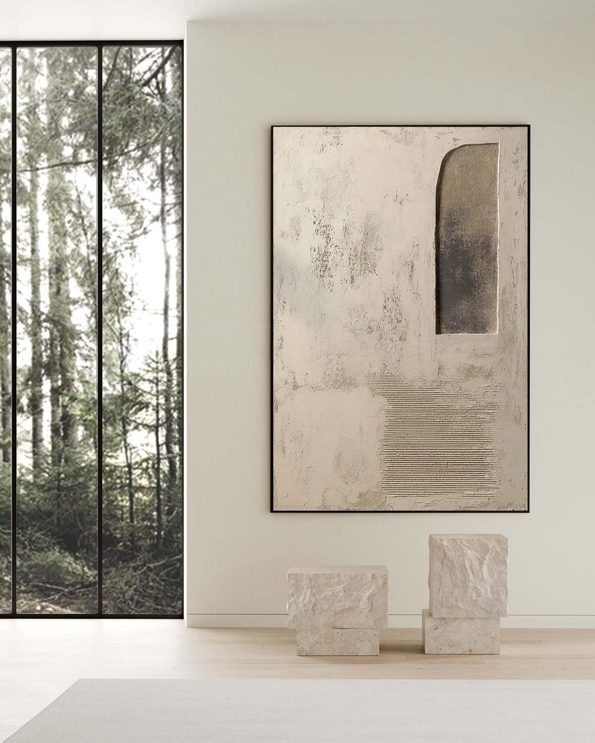 Wabi-Sabi Asymmetrical Abstract Painting