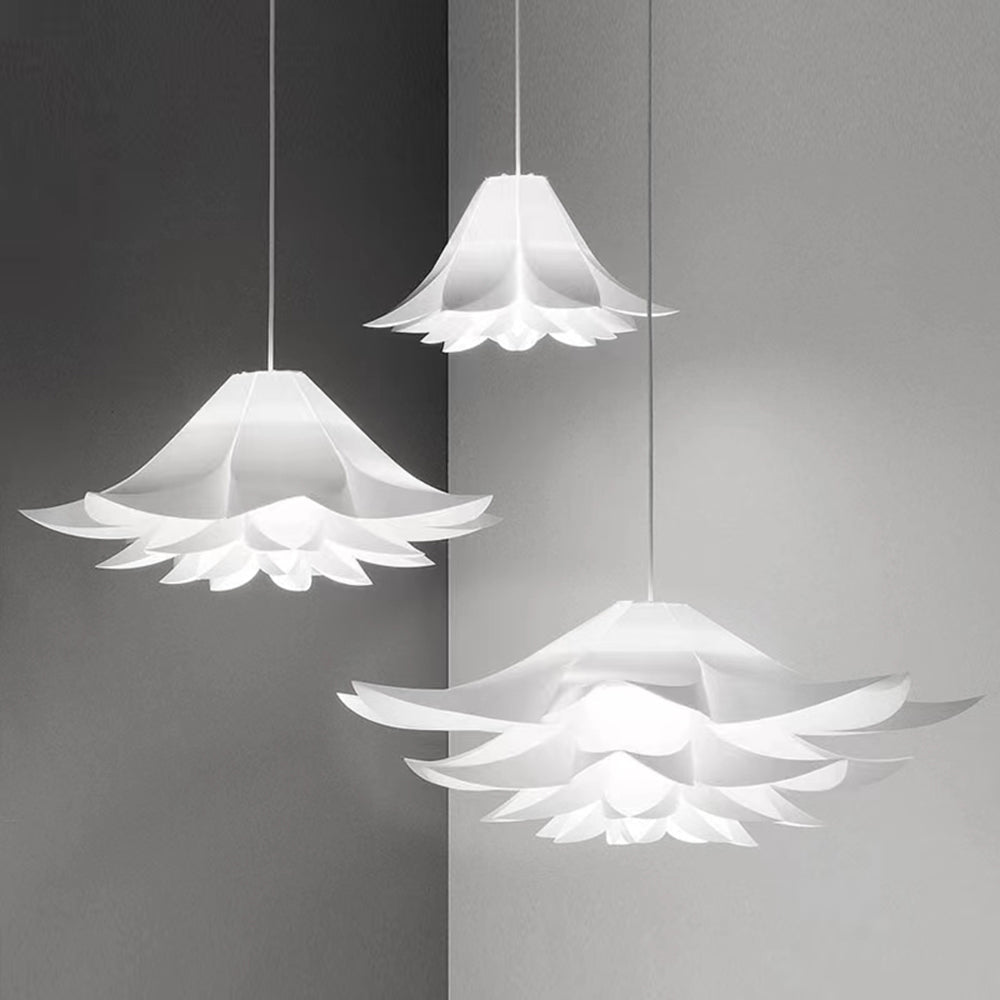 Arisha Nordic Minimalist Lotus Pendant Light, Metal/PVC, White - Neutralighting