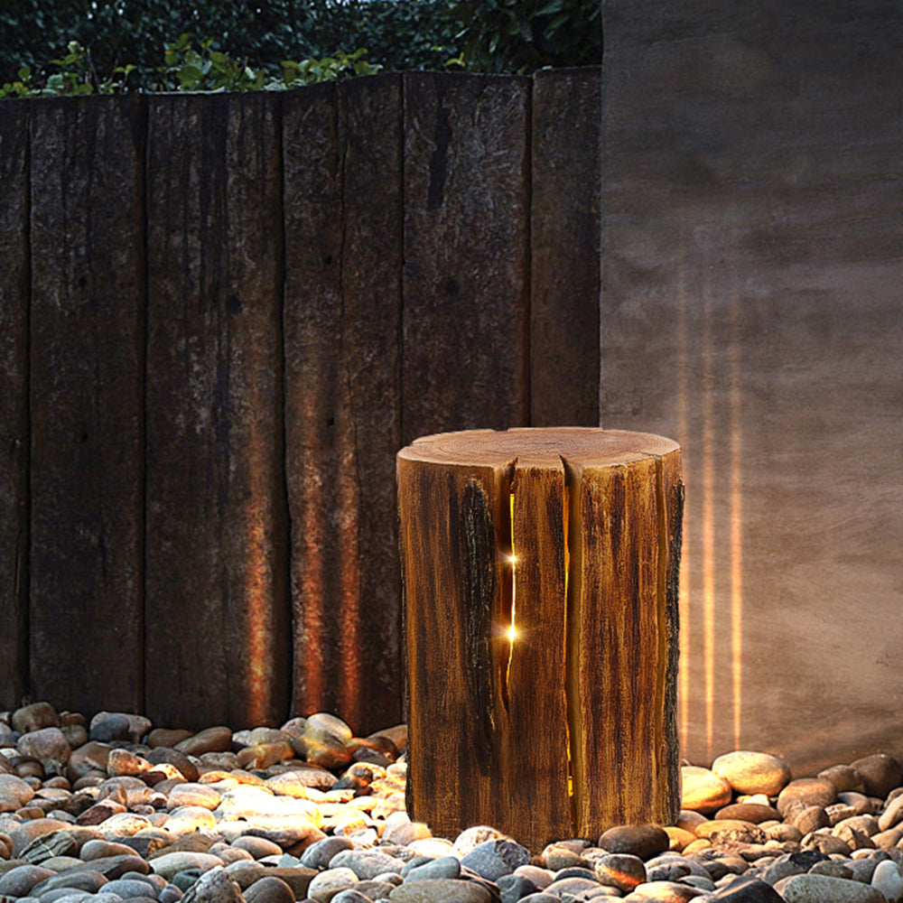 Ray Natural Column Wood Outdoor Floor Lamp Table - Neutralighting