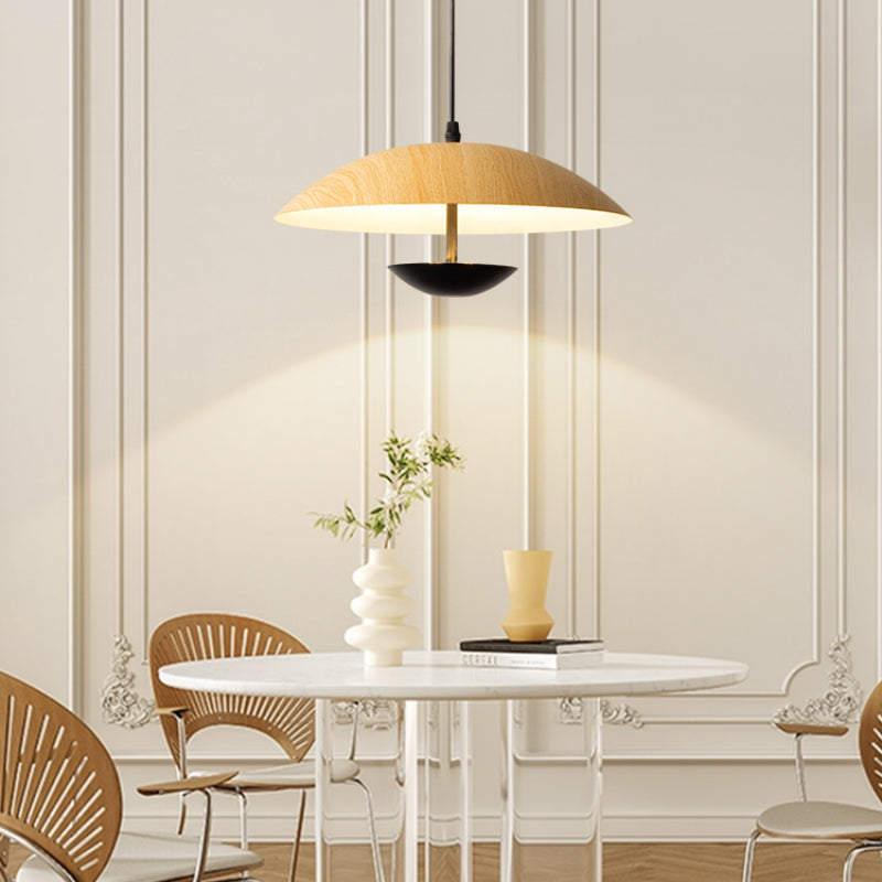 Valentina Modern LED Pendant Light White Wood Metal Bedroom - Neutralighting