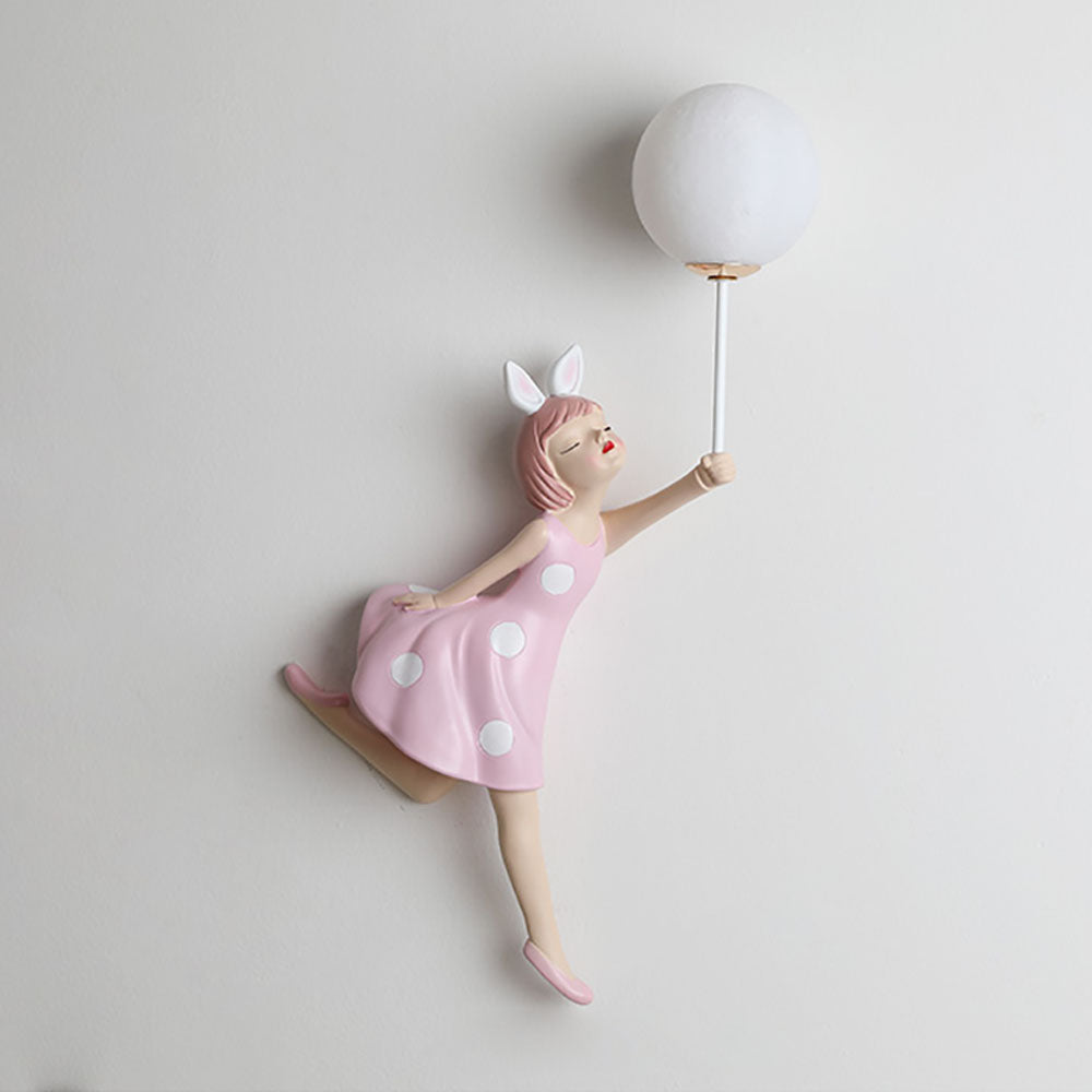 Arisha Modern Balloon/Girl Shape Acrylic Pink Wall Lamp - Neutralighting