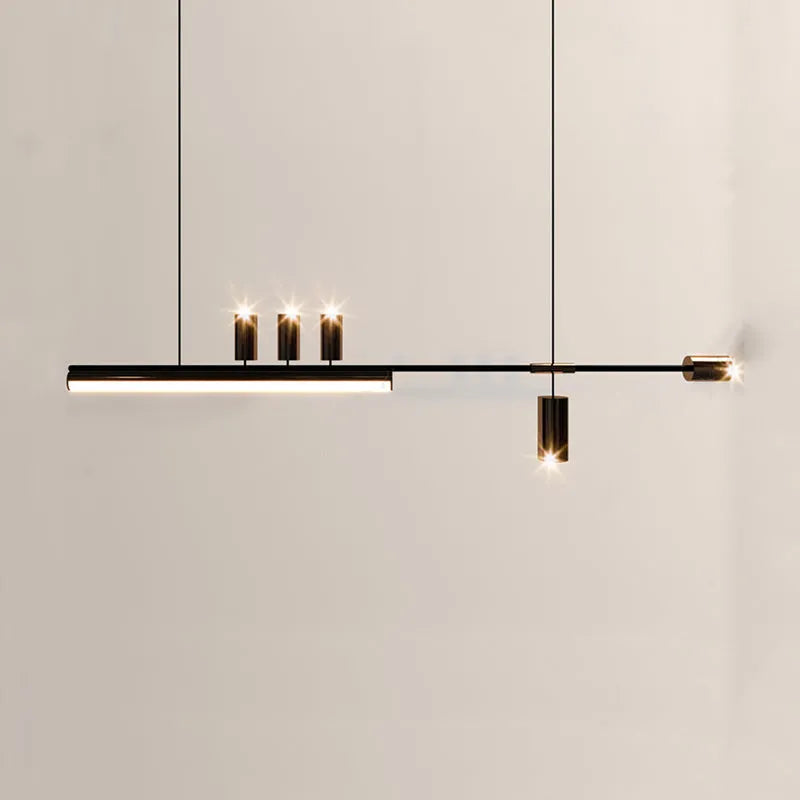 Arisha Modern Minimalist Liner Pendant Light, Gold/Black 5 Head - Neutralighting