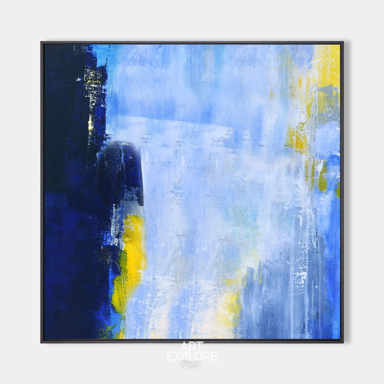 Blue Gold Abstract Canvas Wall Art