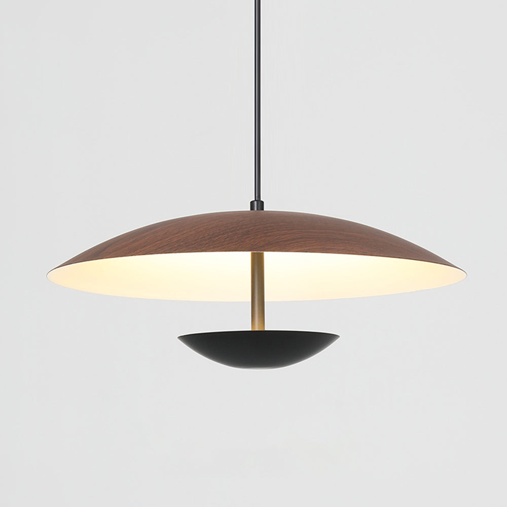 Muto Nordic LED Frisbee Pendant Light Wood & Brown - Neutralighting