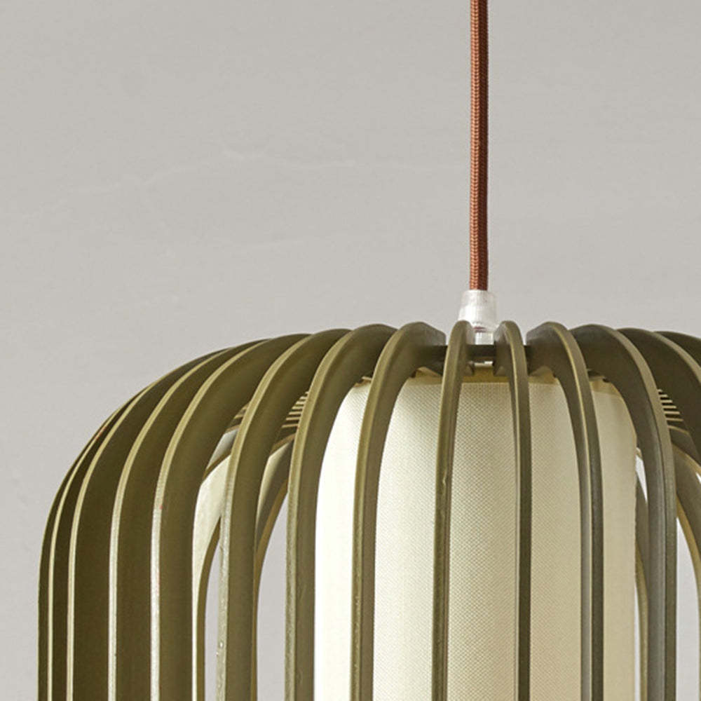 Muto Modern Birdcage Wood Pendant Light - Neutralighting