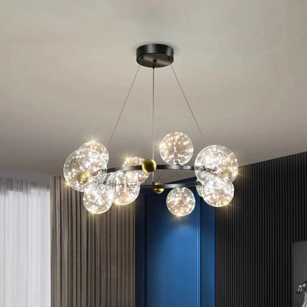 Valentina Art Deco Luminous Sphere Cluster Glass Pendant Light - Neutralighting