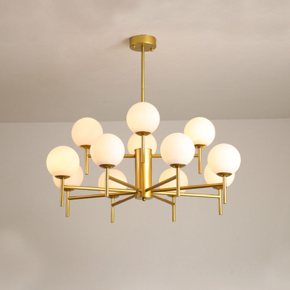 Silva Modern Globe Bubble Metal/Glass Pendant Light, Gold/Black - Neutralighting