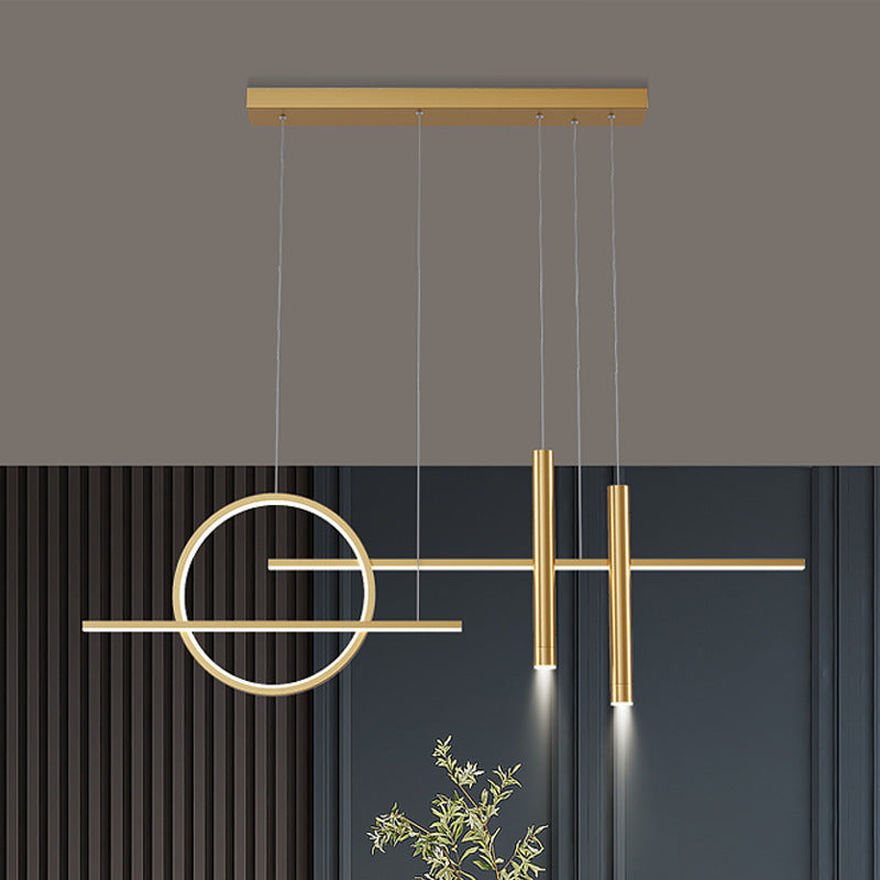 Arisha Minimalism Led Pendant Light, Irregular Ring, Black/Glod - Neutralighting