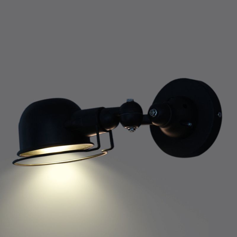 Epoch Wall Lamp Dome Modern, Metal Arm Adjustable, Black/White, Bedroom - Neutralighting