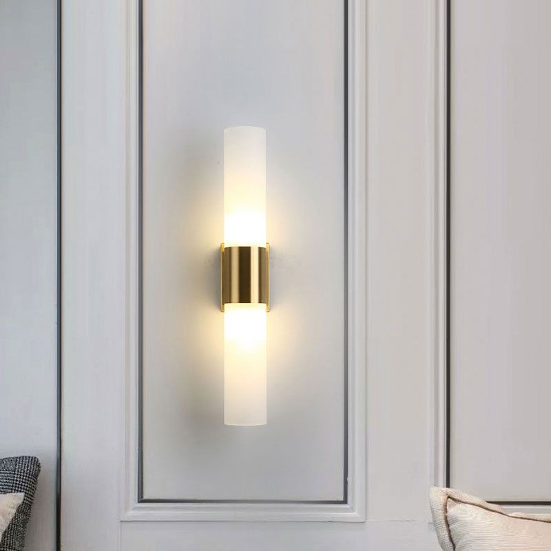 Arisha Modern Double Headed Metal Glass Vanity Wall Lamp, Black/Gold - Neutralighting
