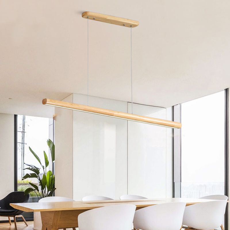 Xylo Designer Linear Rod Shaped Pendant Light Wood - Neutralighting